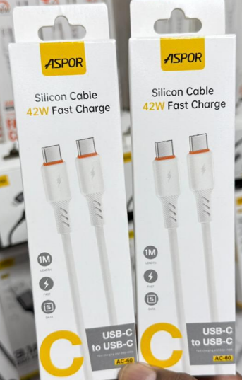 ASPOR AC-60 TYPE-C TO TYPE-C 42W Charging cable